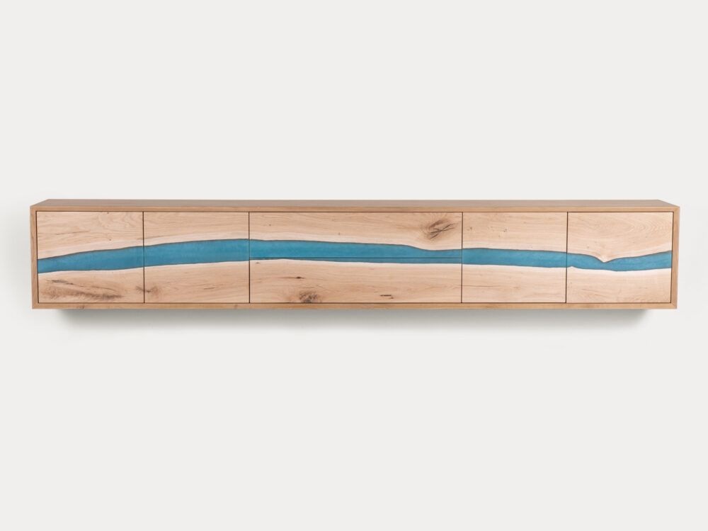 houten tv meubel epoxy