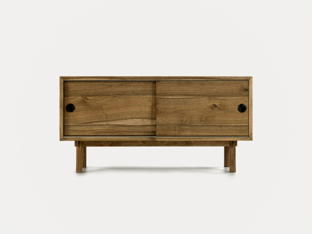 Walnoten tv meubel pendule